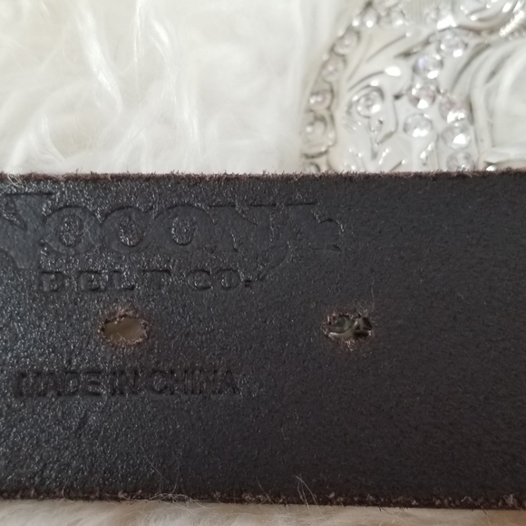 Women's Nocona Black Silvertone Rhinestone Western Belt Size Large - Picture 6 of 16